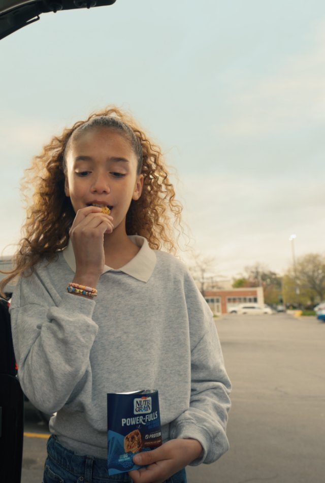 girl eating nutri grain power fulls